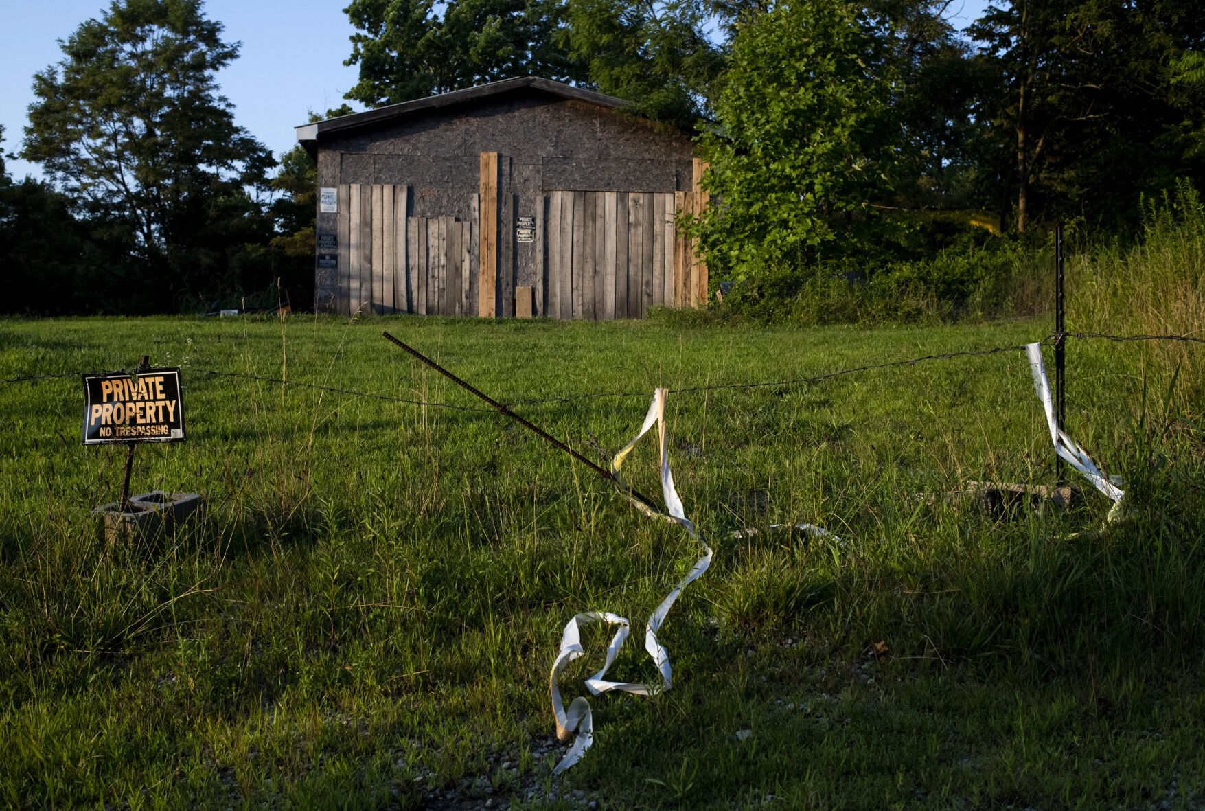 Faded crime scene tape